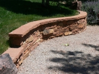 Seam Face Retaining Wall with Capstone