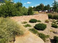 Stone wall and University of Denver