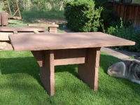 Rectangular trestle dining table