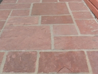 Snap Cut Paver Sidewalk with Large Mortar Joints